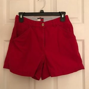 Red high-waisted Tommy Hilfiger shorts size 6
